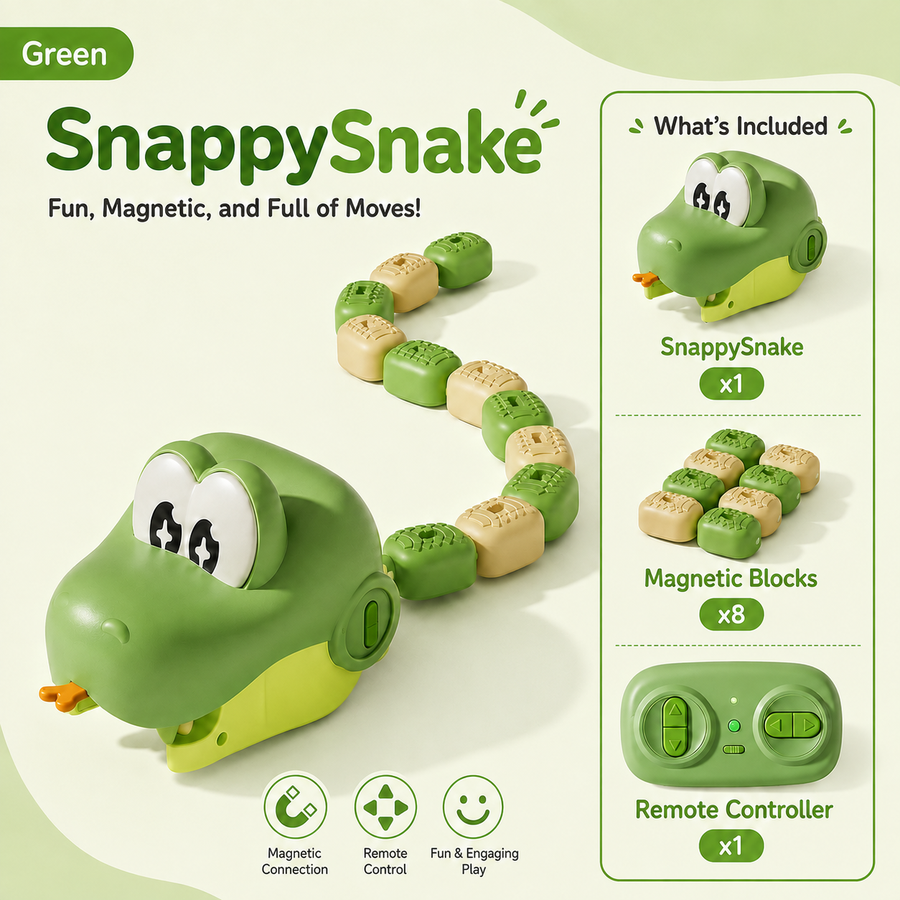 SnappySnake Green Remote-Control Snake Toy