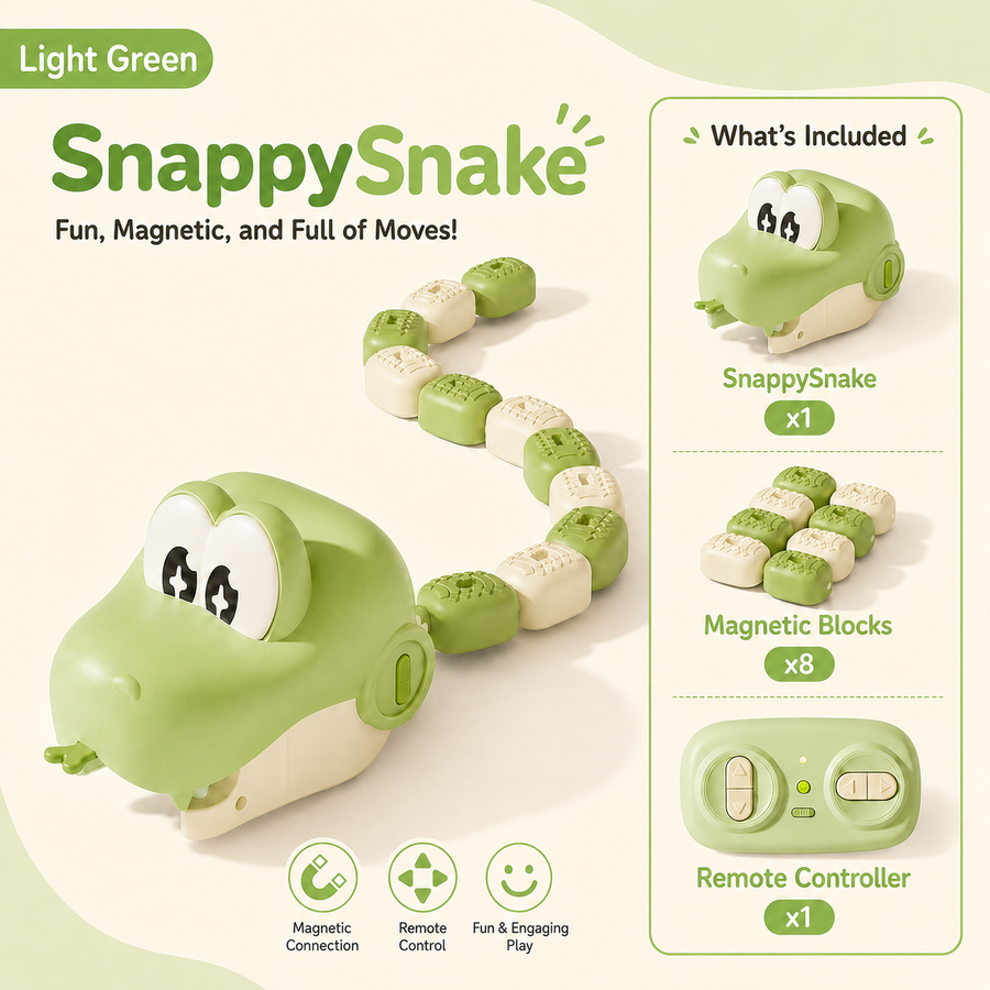 SnappySnake Light Green Remote-Control Snake Toy