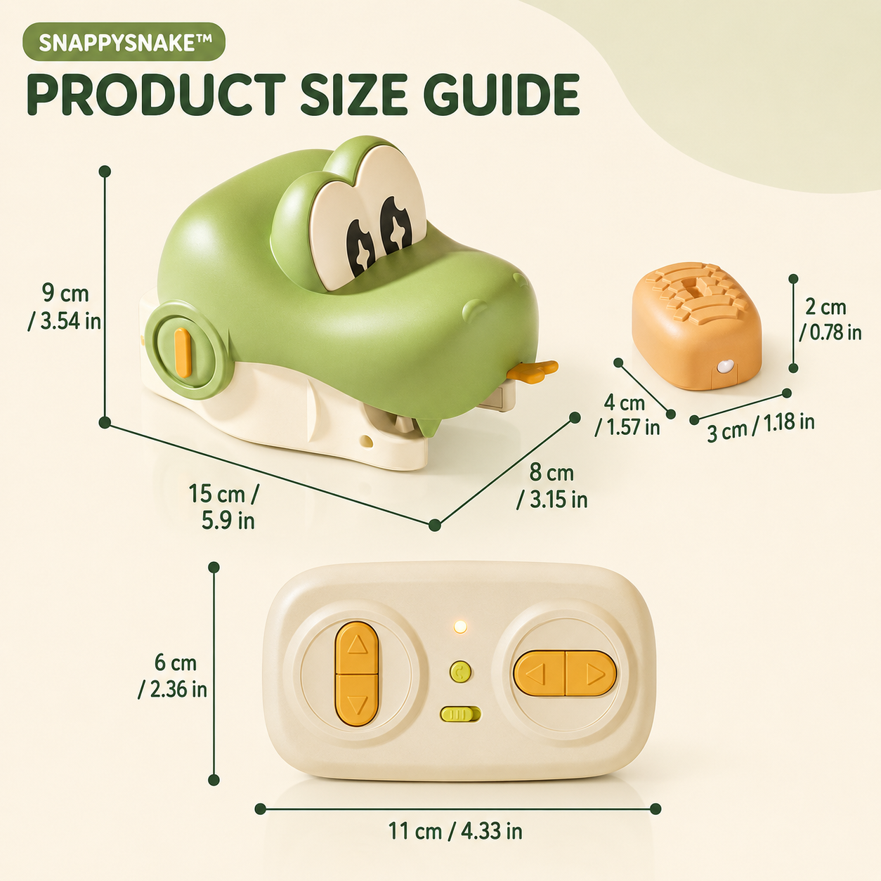 SnappySnake™ Hungry Hero product size guide